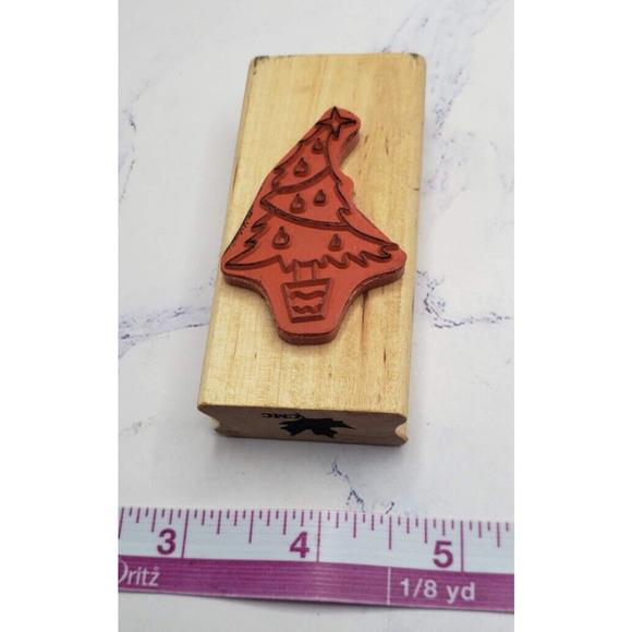 Whimsical Christmas Tree Wood Mounted Rubber Stamp by Canadian Maple Collection - Picture 7 of 7